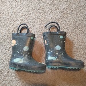 Kids Space-Themed Rain Boots